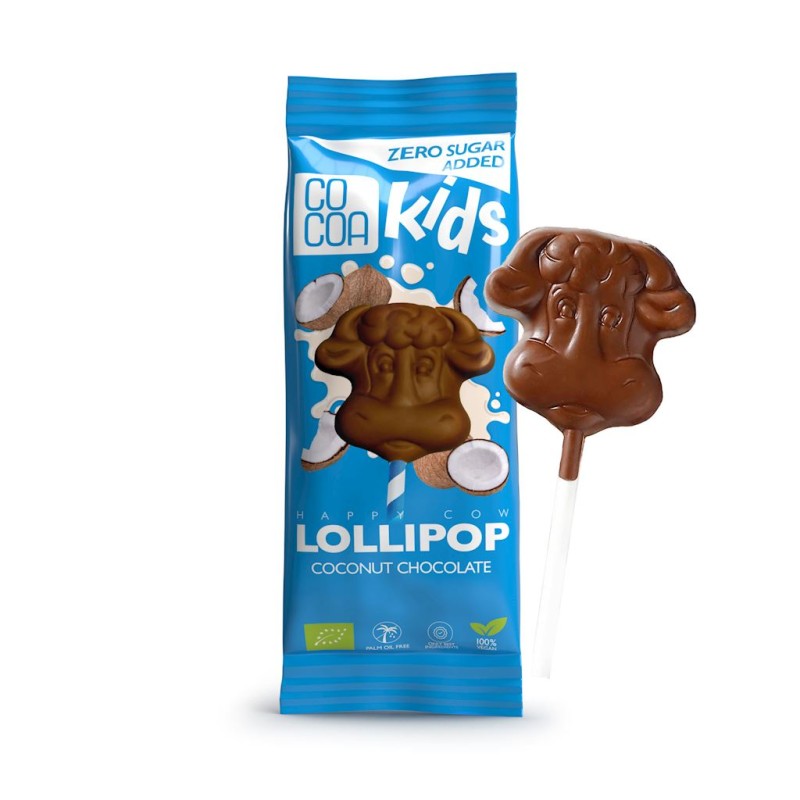 Organic Coconut Chocolate Lollipop No Sugar 15g Cocoa