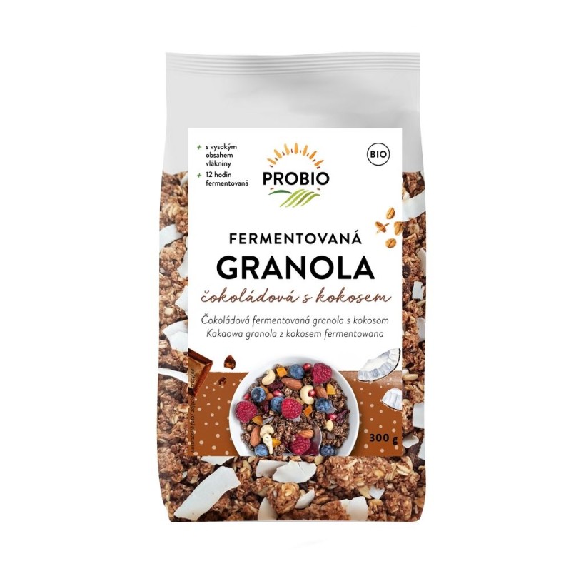 Organic Fermented Chocolate Granola with Coconut 300g Probio