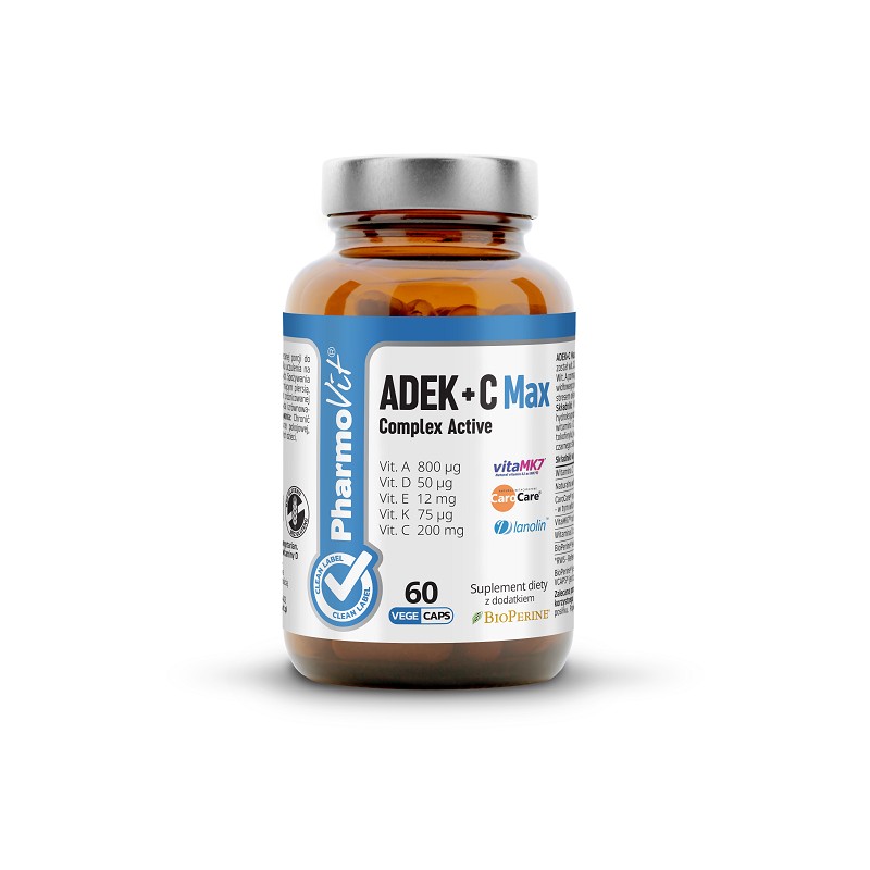 Gluten-Free ADEK + C Max Complex  60 Capsules Pharmovit (Clean Label)