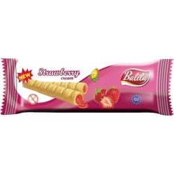 Gluten-Free Corn Tubes With STRAWBERRY Cream 18g Balila