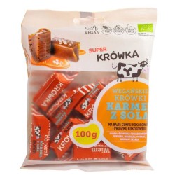 Krówki Bezmleczne Karmel z solą Bezglutenowe BIO 100g Super Krówka