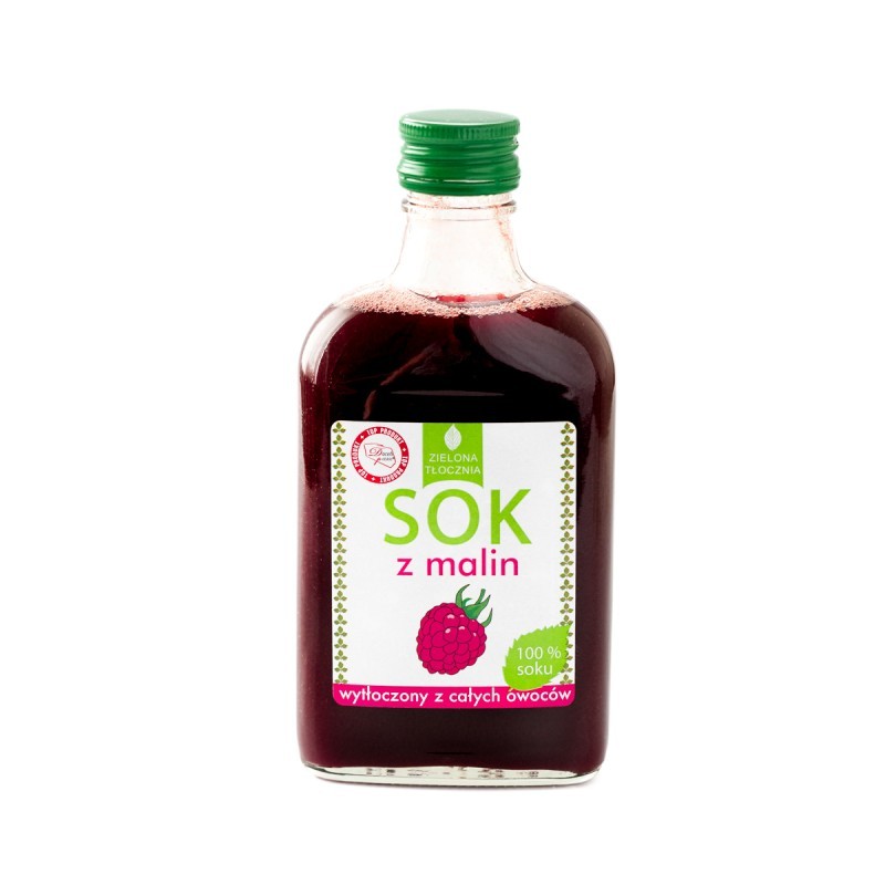 Zielona Tłocznia Raspberry Juice 100% 200ml Targroch