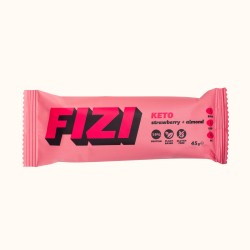 Bezglutenowy KETO Baton Proteinowy "STRAWBERRY + ALMOND" 45g Fizi