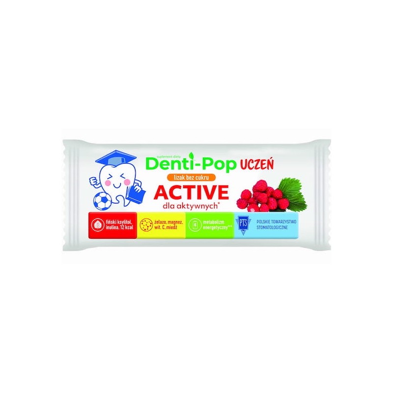 Denti-Pop Uczeń Active Lizak poziomkowy (KULKA) STARPHARMA