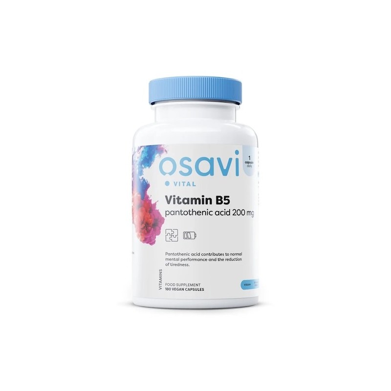 Vitamin B5 (Pantothenic Acid 200mg) 180 vegan caps Osavi