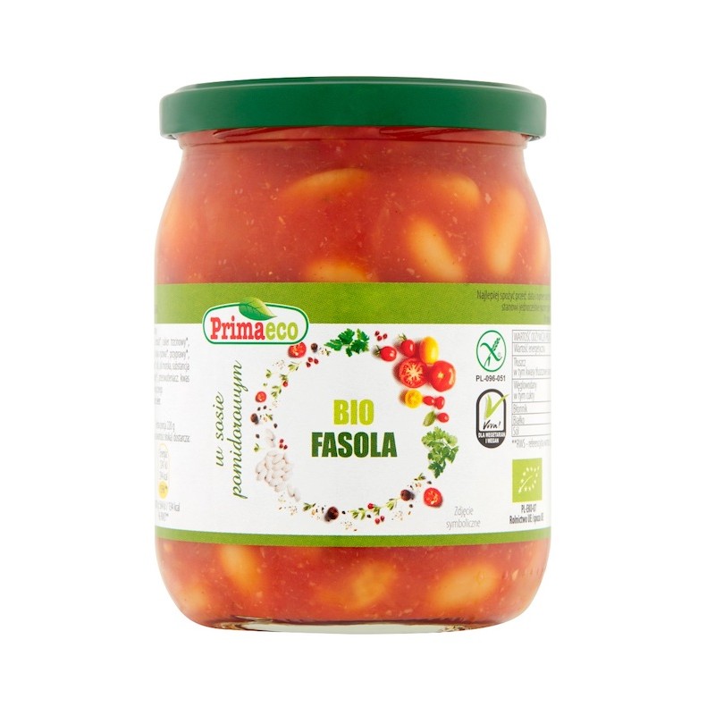 Fasola w Sosie Pomidorowym Bezglutenowa BIO 440g Primavika (Primaeco)