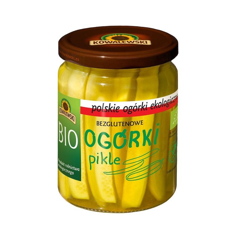 Ogórki Pikle Bezglutenowe BIO 480g (270g) Kowalewski