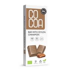 Organic Vegan Bar With Ceylon Cinnamon Less Sugar 40g Cocoa