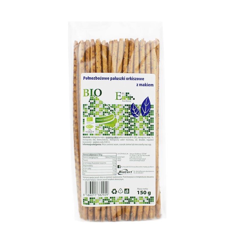 Organic Wholegrain Sticks With Poppy Seeds 150g Envoy