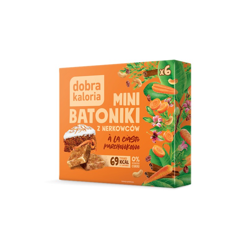 Batoniki Mini o Smaku Ciasta Marchewkowego Bez Dodatku Cukru 6 x 17g Dobra Kaloria