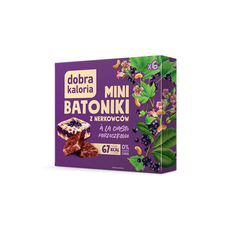 Batoniki Mini o Smaku Ciasta Porzeczkowego Bez Dodatku Cukru 6 x 17g Dobra Kaloria