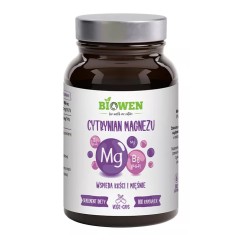 Cytrynian Magnezu + Witamina B6 Bezglutenowy 100 Kapsułek Biowen