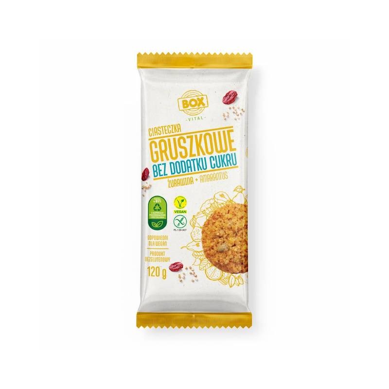 Gluten-Free Millet Cookies Pear - Cranberry - Amaranth No Sugar 120g BOX Frank & Oli