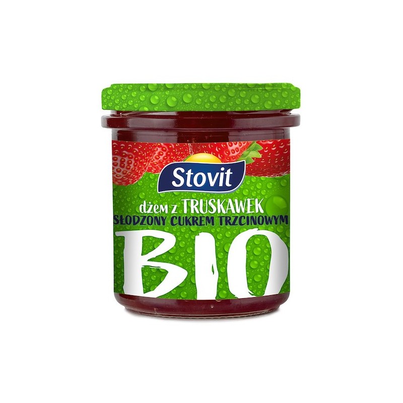 Organic Strawberry Jam Sweetened with Cane Sugar 200g Stovit
