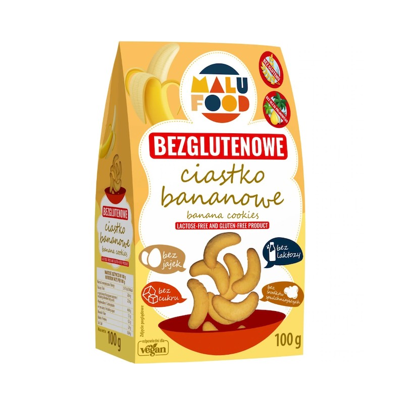 Ciastka Bananowe Bez Cukru Bezglutenowe 100g Malu Food