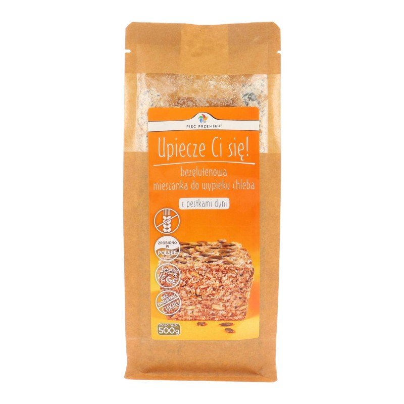 mieszanka chleba bezglutenowego z pestkami dyni 500g pięć przemian