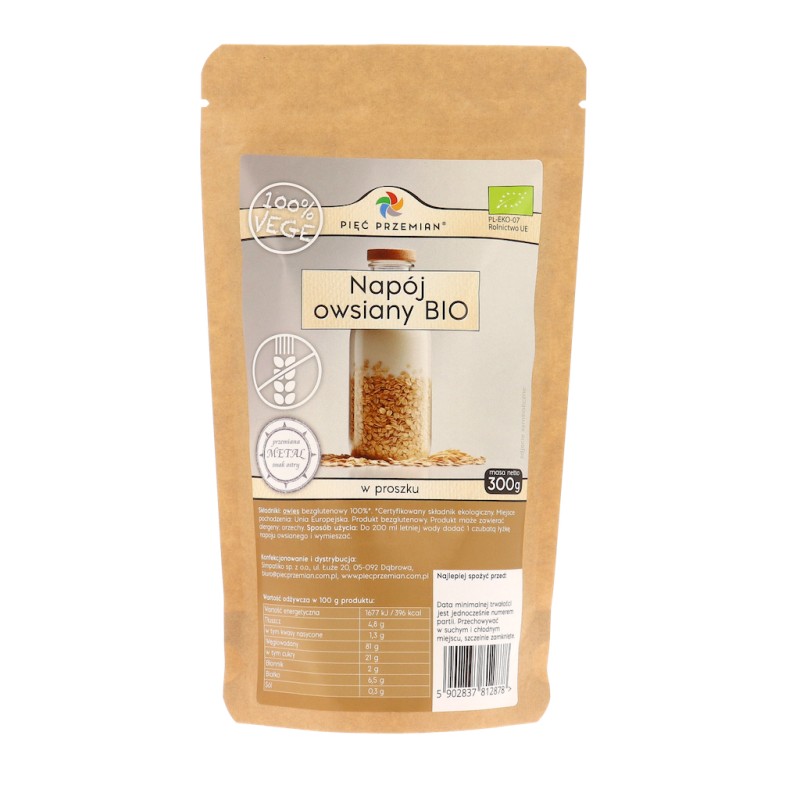 Organic Oat Drink 300g Powder Pięć Przemian