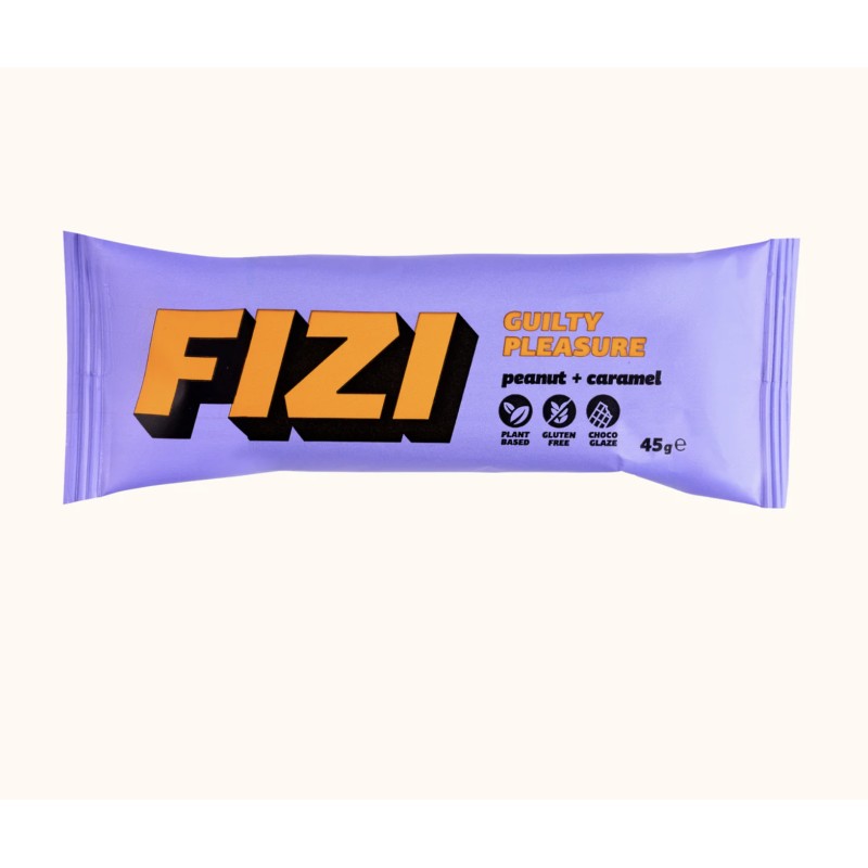 Bezglutenowy Baton GUILTY PLEASURE Peanut + Caramel Bez Cukru 45g Fizi