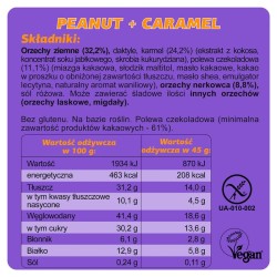 Bezglutenowy Baton GUILTY PLEASURE Peanut + Caramel Bez Cukru 45g Fizi
