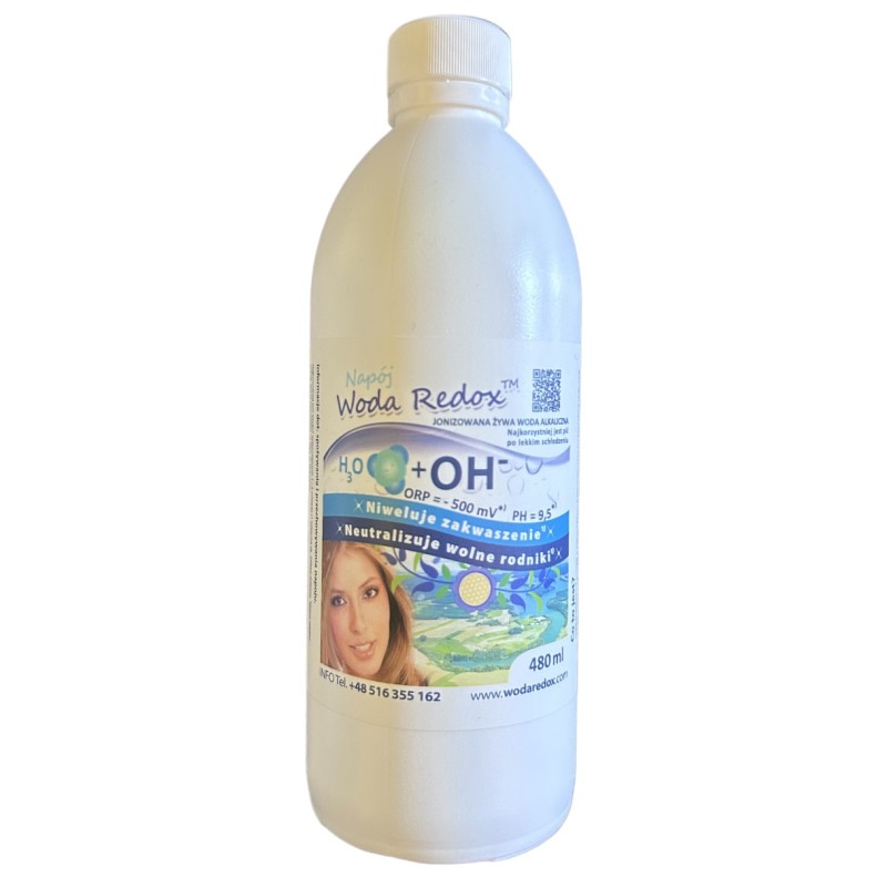 Napój Jonizowana Woda Alkaliczna Redox pH 9,5 480ml REDOX