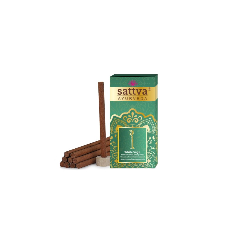 Kadzidełka Indyjskie Słupkowe Biała Szałwia 10 sztuk 20g Sattva (Ayurveda)