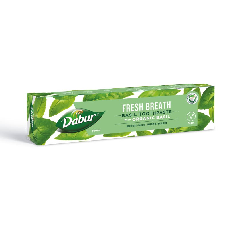 FRESH BREATH Toothpaste With Organic Basil Fluoride Free 100ml Dabur