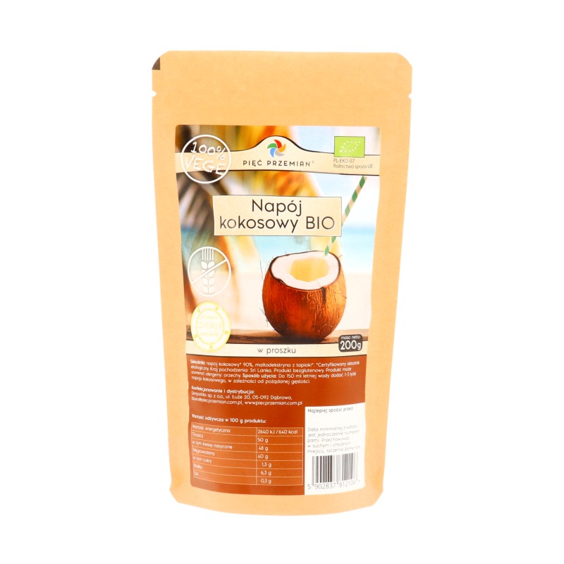 Organic Coconut Drink (Powder) 200g Pięć Przemian