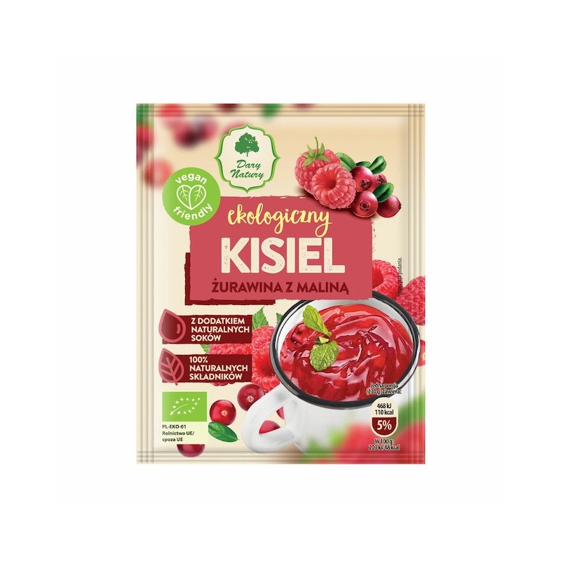 Organic Kissel Cranberries & Raspberries 30g Dary Natury