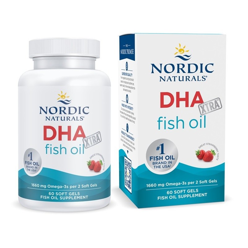 DHA Xtra 1660mg Strawberry 60 softgels Nordic Naturals