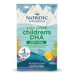Children's DHA Vegetarian Gummy Chews 250mg Passion Fruit Lemon 30 gummies Nordic Naturals
