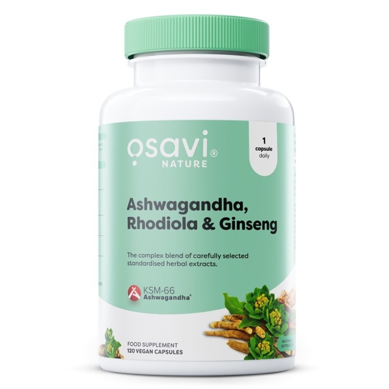 Ashwagandha + Rhodiola & Ginseng 120 vegan capsules Osavi