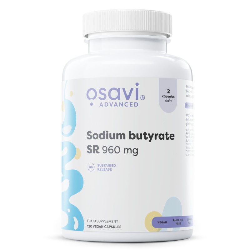 Maślan Sodu SR 960mg 120 kapsułek wegańskich Osavi