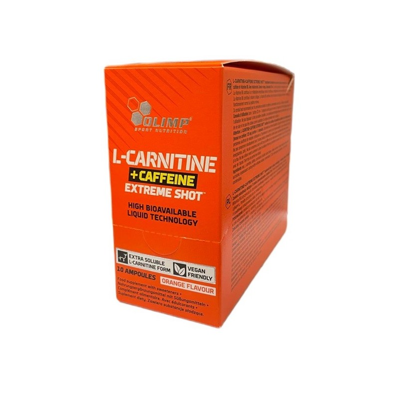 L-karnityna + Kofeina Extreme Shot Smak Pomarańczowy 10x25ml Olimp Nutrition