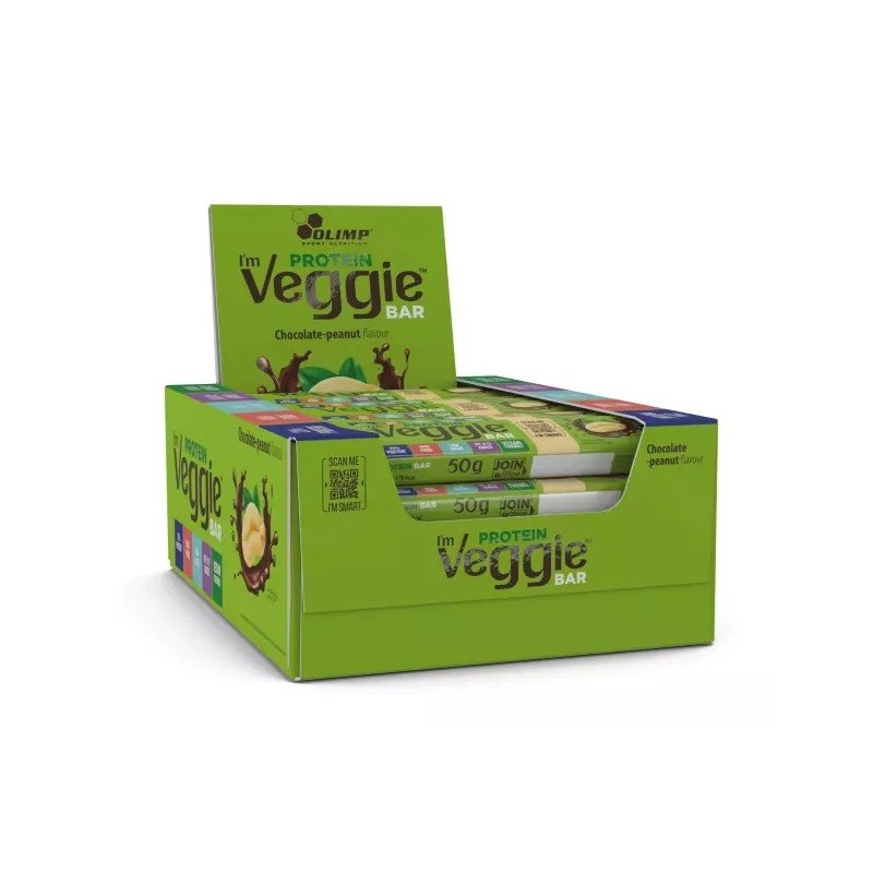 Baton Proteinowy Veggie Smak Czekolada i Orzechy Ziemne 25x50g Olimp Nutrition