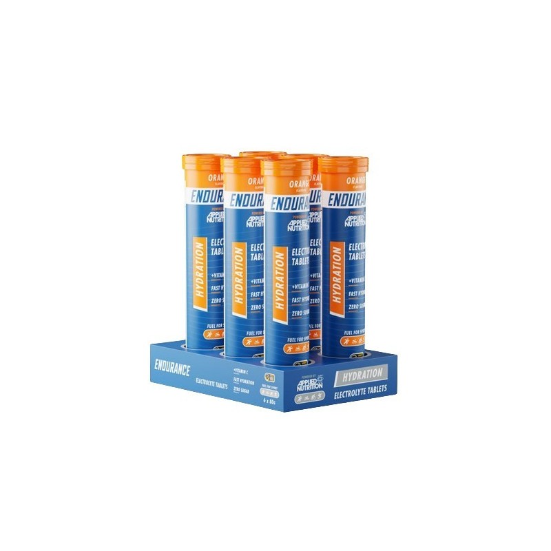 Endurance Hydration Electrolyte Effervescent Tablets Orange 6x20 tabs Applied Nutrition