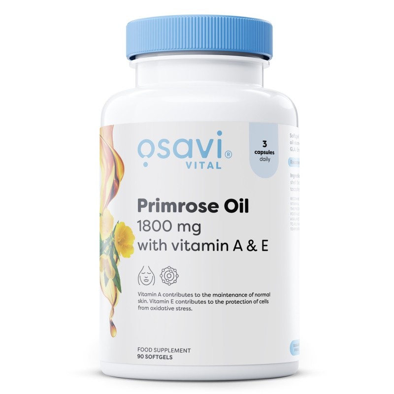 Primrose Oil with Vitamin A & E 1800mg 90 softgels Osavi
