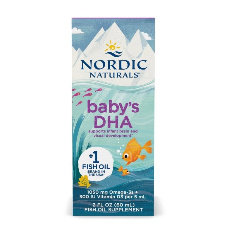 Olej Rybi dla Niemowląt DHA 1050mg Omega-3 z Witaminą D3 60ml Nordic Naturals