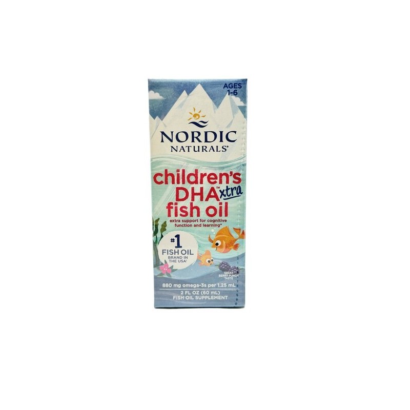 Olej Rybi DHA dla Dzieci 880mg Jagodowy Poncz 60ml Nordic Naturals