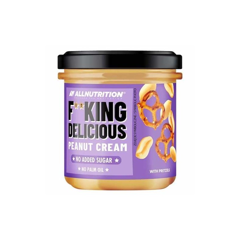 FITKING Peanut Cream With Pretzels, No Sugar 200g Allnutrition