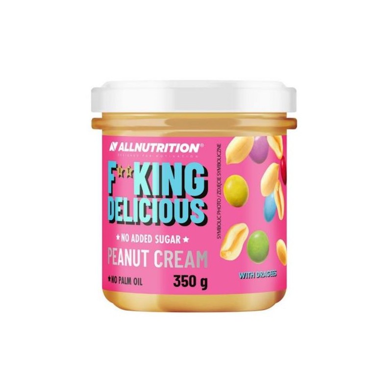 FITKING Peanut Cream With Dragees, No Sugar 200g Allnutrition