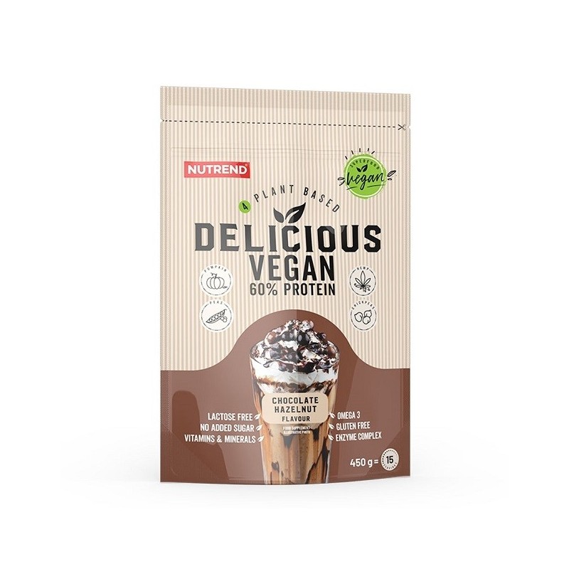 Delicious Vegan Smak Czekoladowo Orzechowy 450g Nutrend