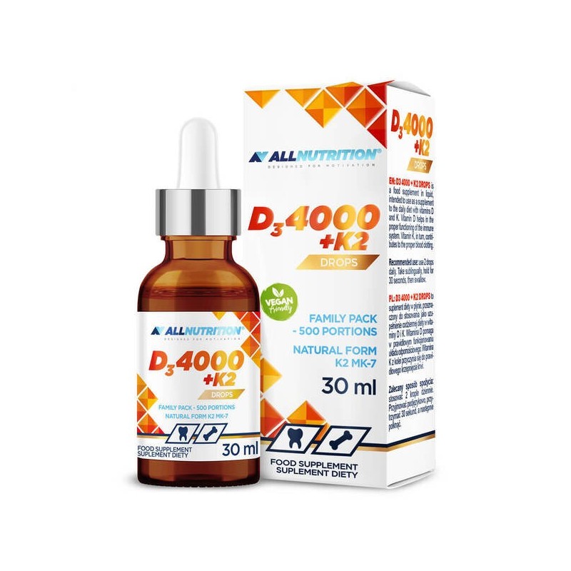 Witamina D3 4000 + K2 w Kroplach 30ml Allnutrition