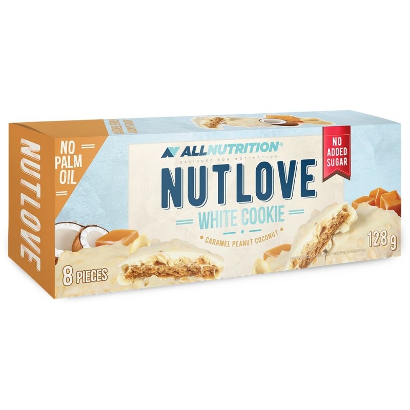 Nutlove White Cookie Caramel Peanut Coconut 8 cookies Allnutrition