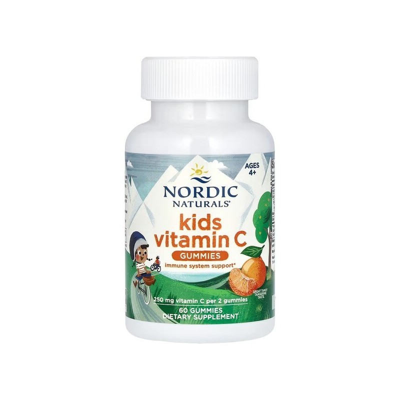Żelki z Witaminą C dla Dzieci o Smaku Soczystej Mandarynki 60 żelków Nordic Naturals