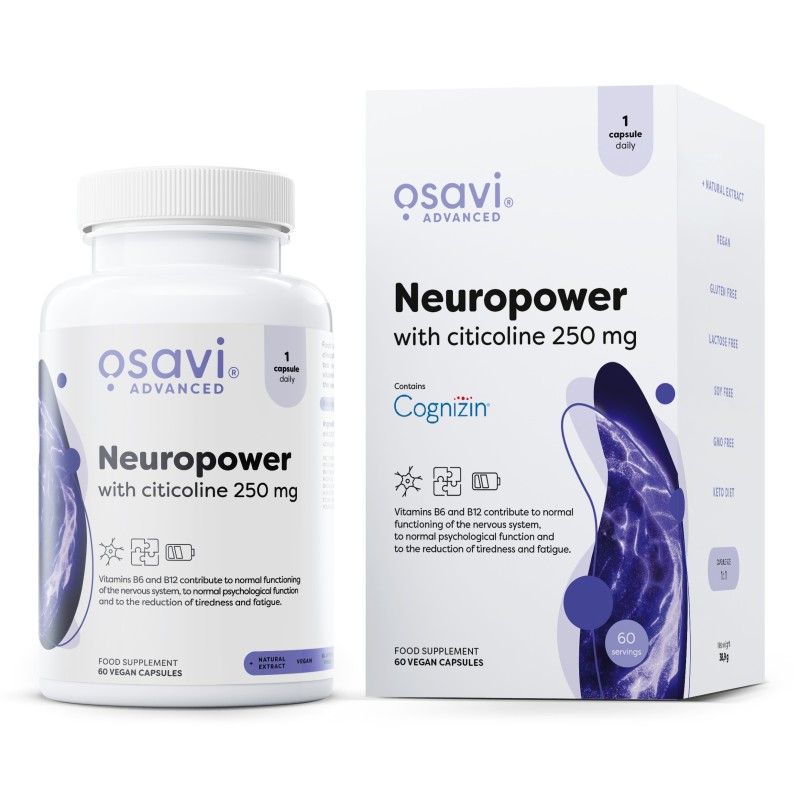 Neuropower z Cytykoliną 250mg 60 kapsułek wegańskich Osavi