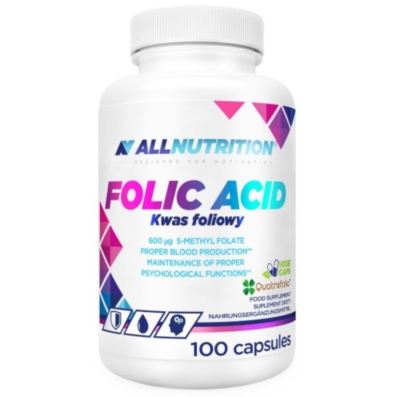 Folic Acid 600mcg 100 caps Allnutrition