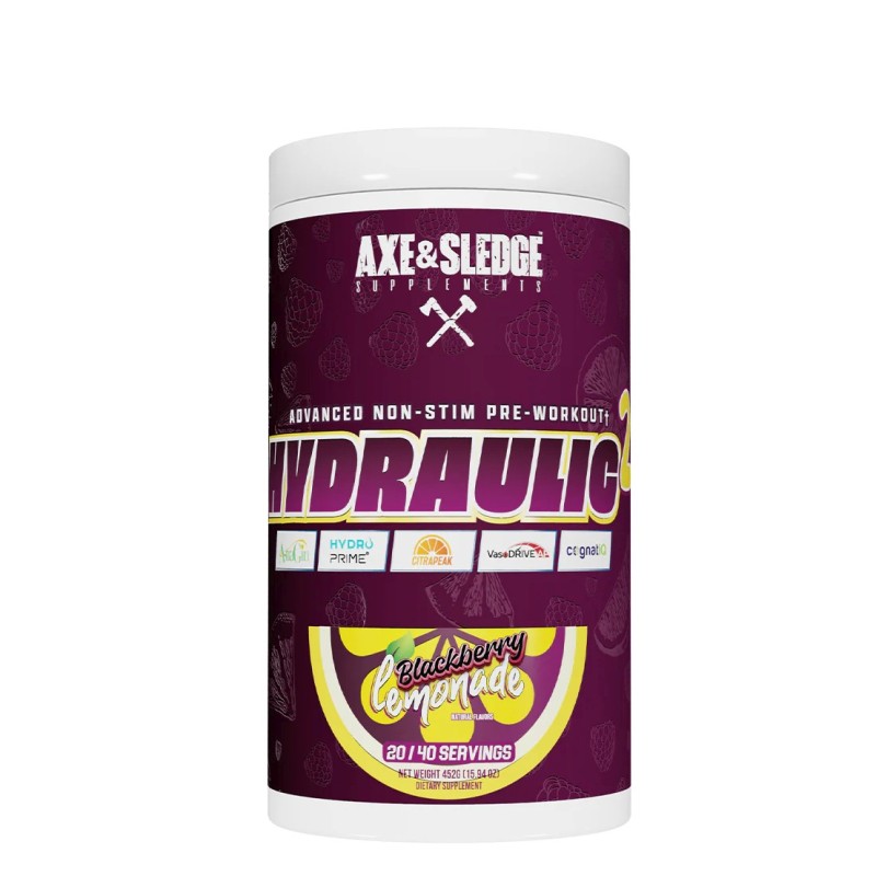 Hydraulic V2 Non-Stim Pre-Workout Blackberry Lemonade 452g Axe & Sledge