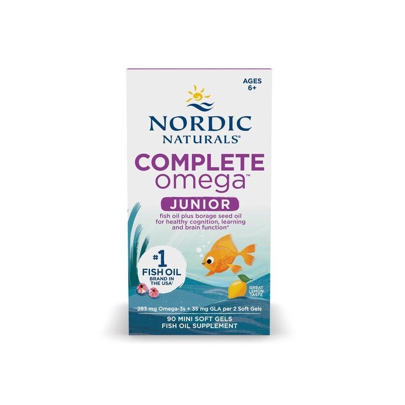 Complete Omega Junior 283mg Lemon 90 mini softgels Nordic Naturals
