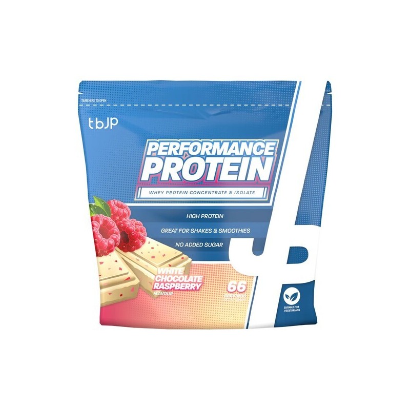 Performance Protein White Chocolate Raspberry 2000g Trained by JP
