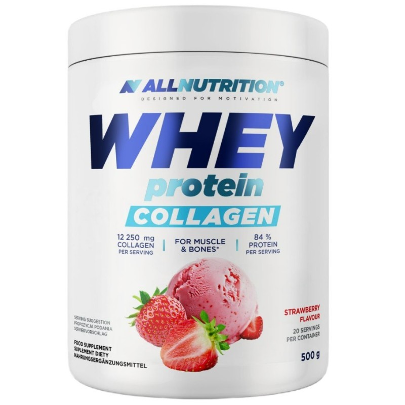 Whey Protein Collagen Strawberry 500g Allnutrition